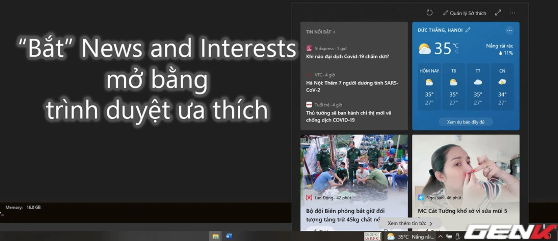 Bạn không thích Microsoft Edge? Đây là cách để "bắt" News and Interests mở bằng Chrome/Firefox... trên Windows 10